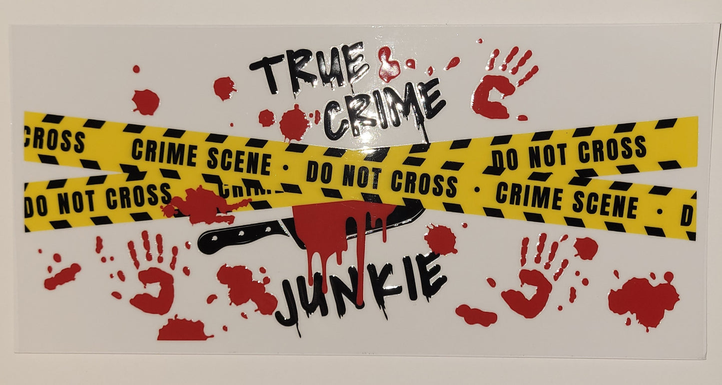 True Crime cup wrap decal