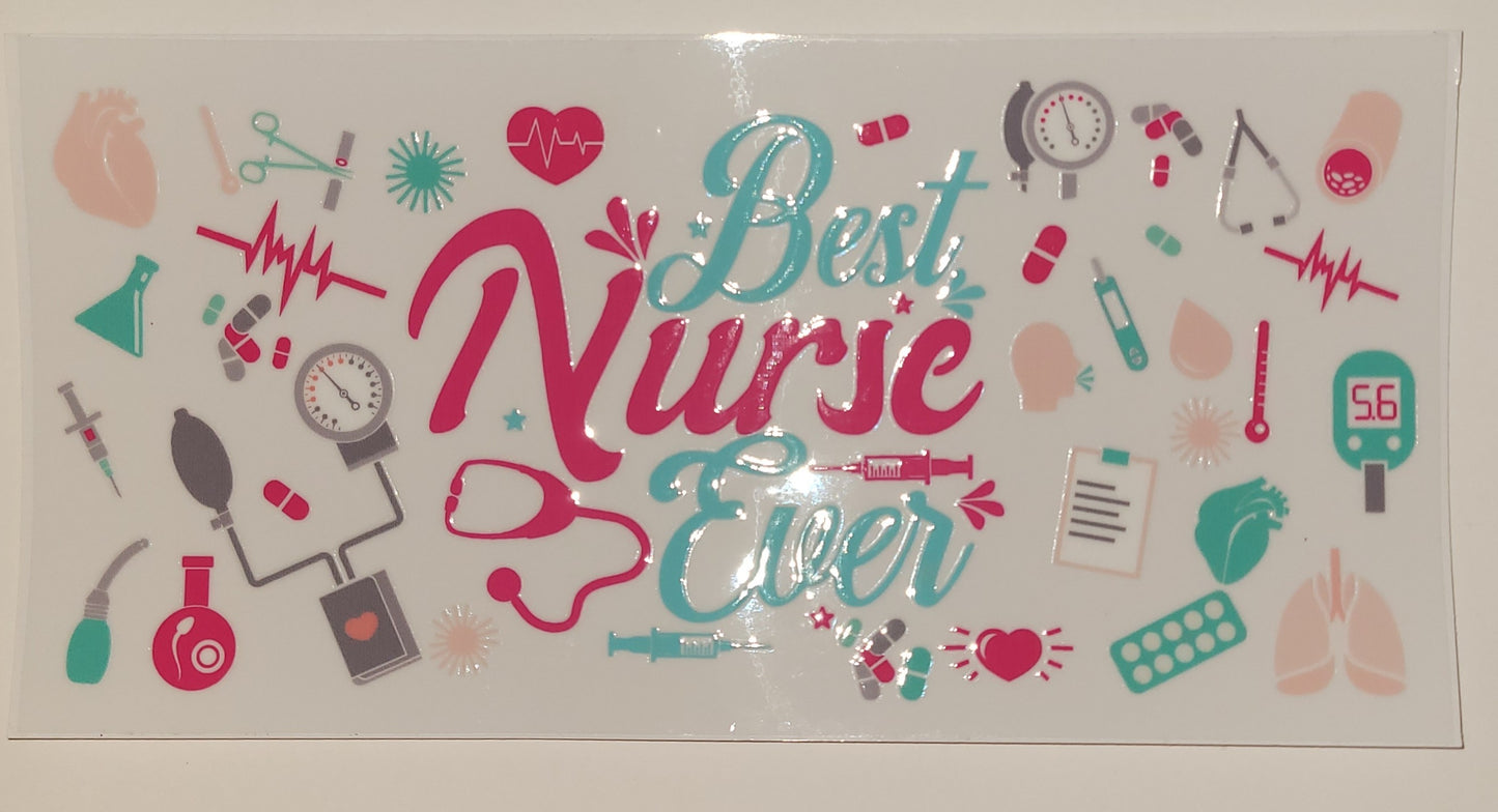 Best nurse ever cup wrap decal