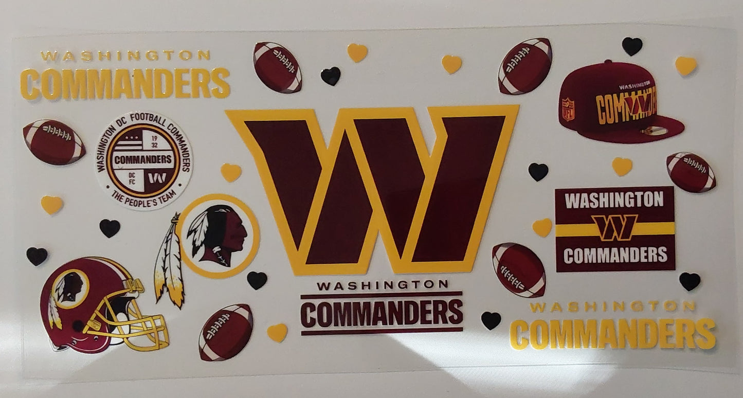Washington commanders cup wrap decal
