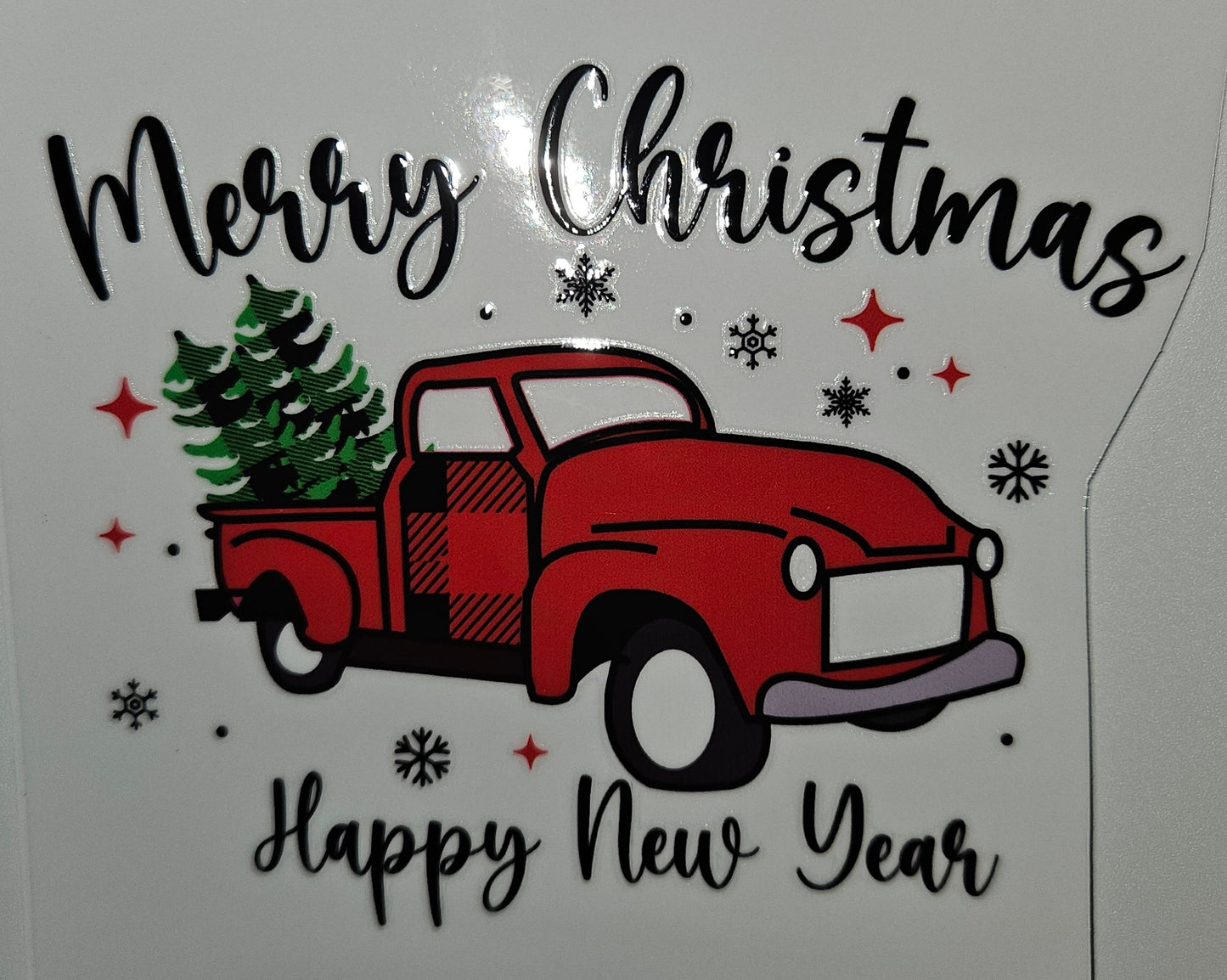 Merry Christmas happy new year cup decal
