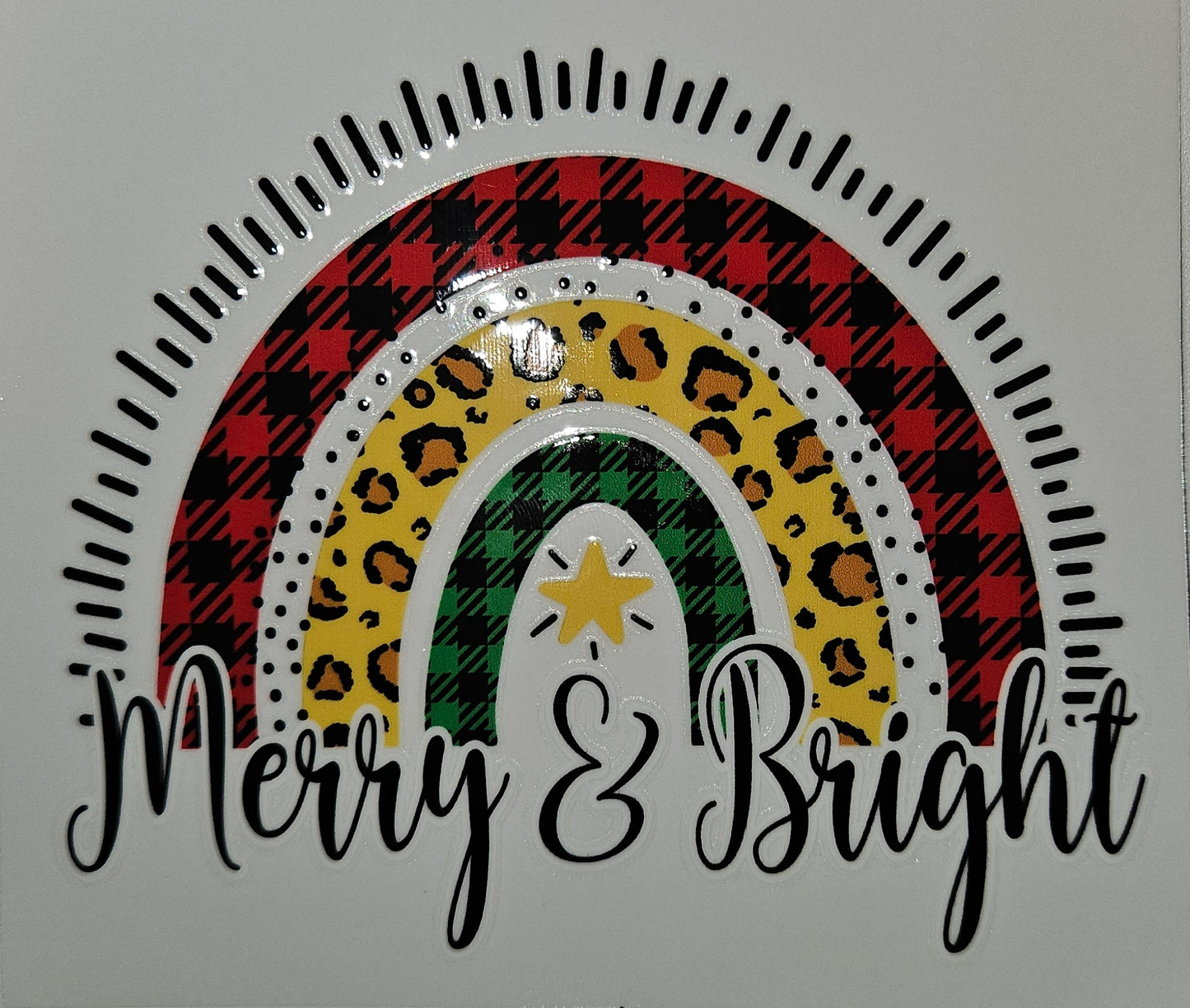 Merry & Bright cup decal