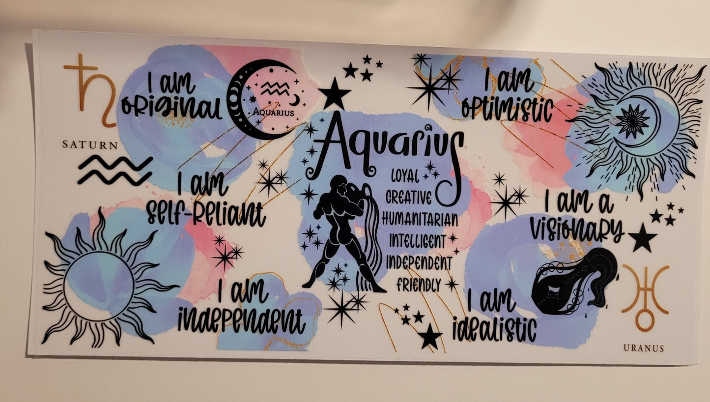 Aquarius cup wrap decal