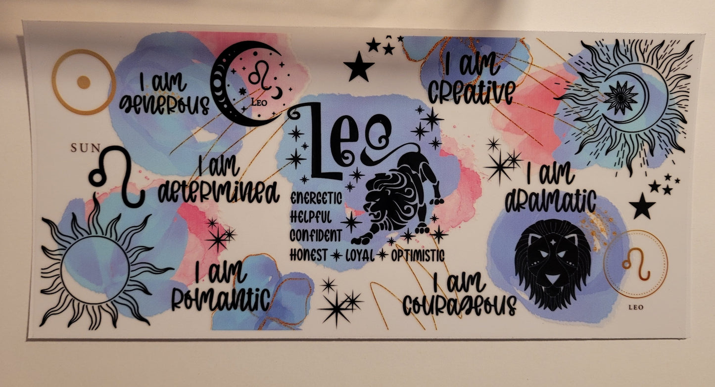 Leo cup wrap decal