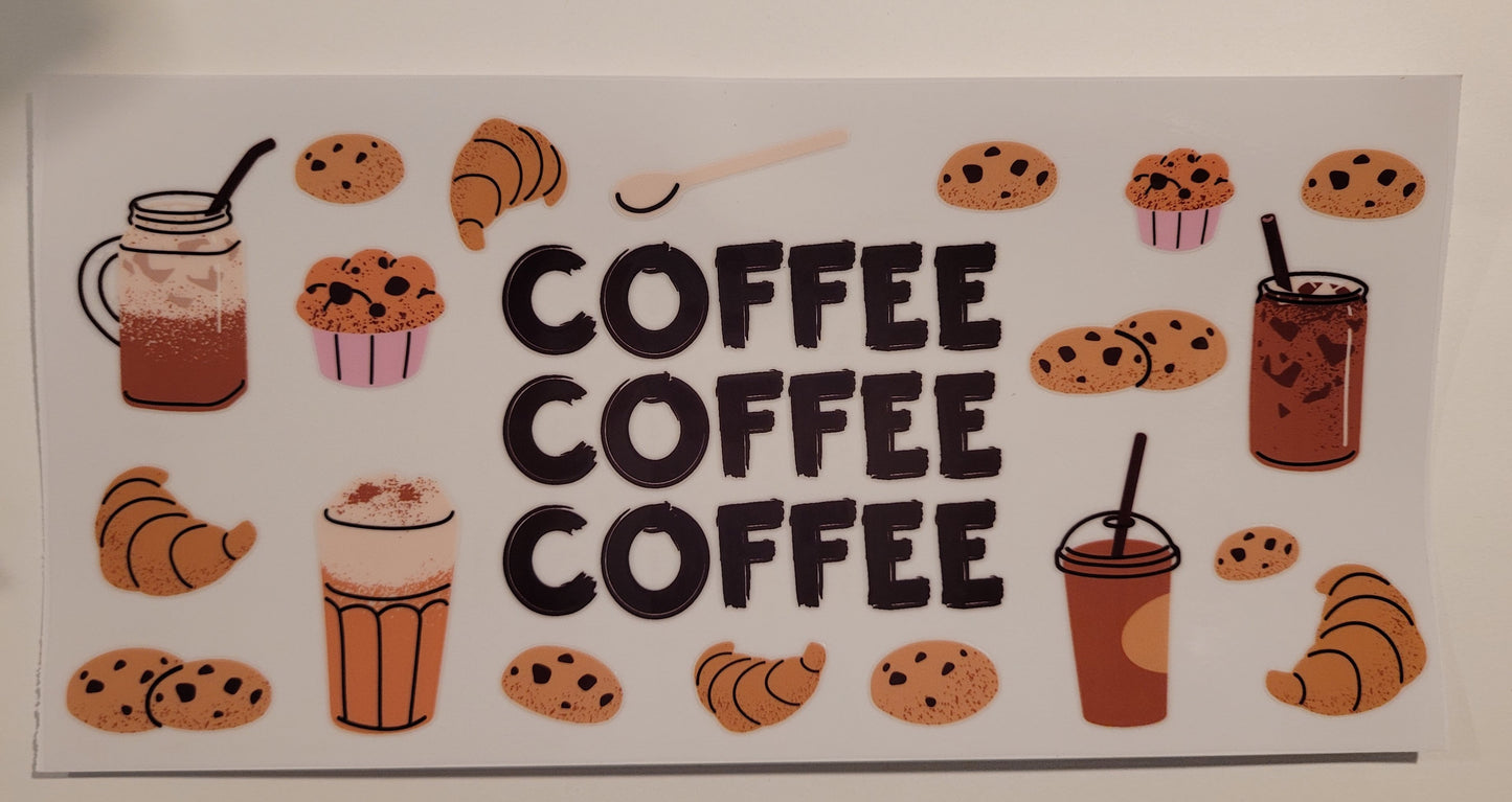 Coffee and Cookies cup wrap decal