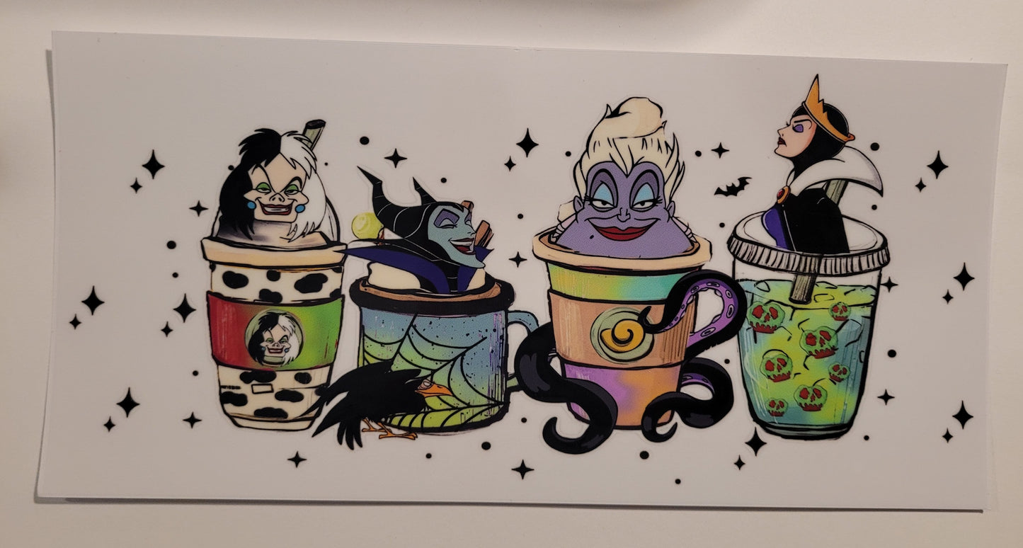 Halloween Disney villainesses cup wrap decal