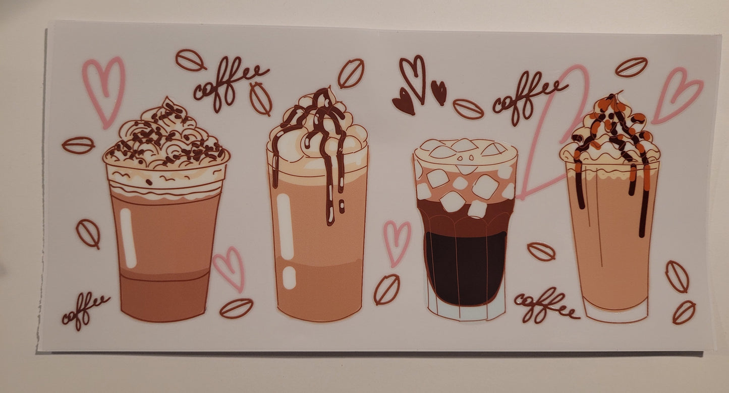 Iced coffee cup wrap decal