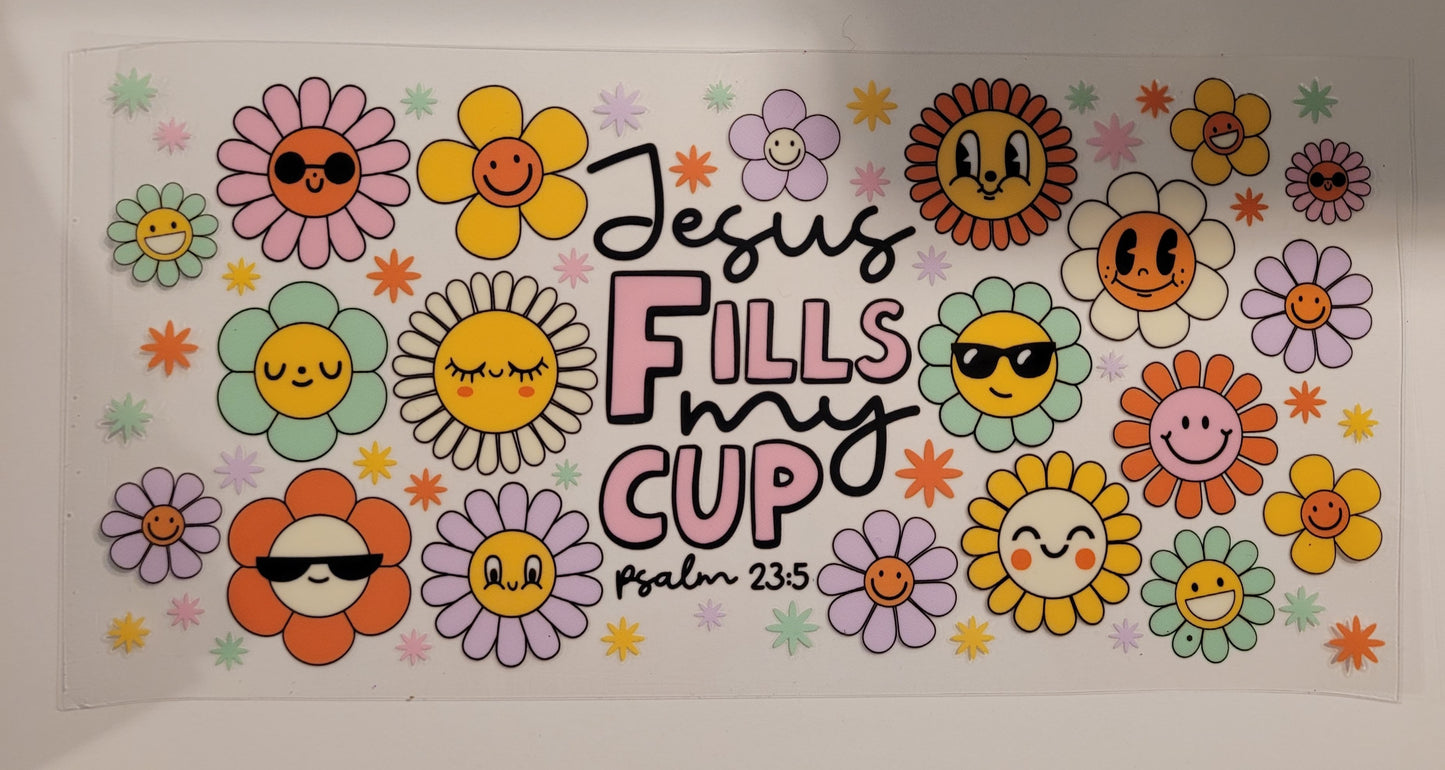 Jesus fills my cup cup wrap decal