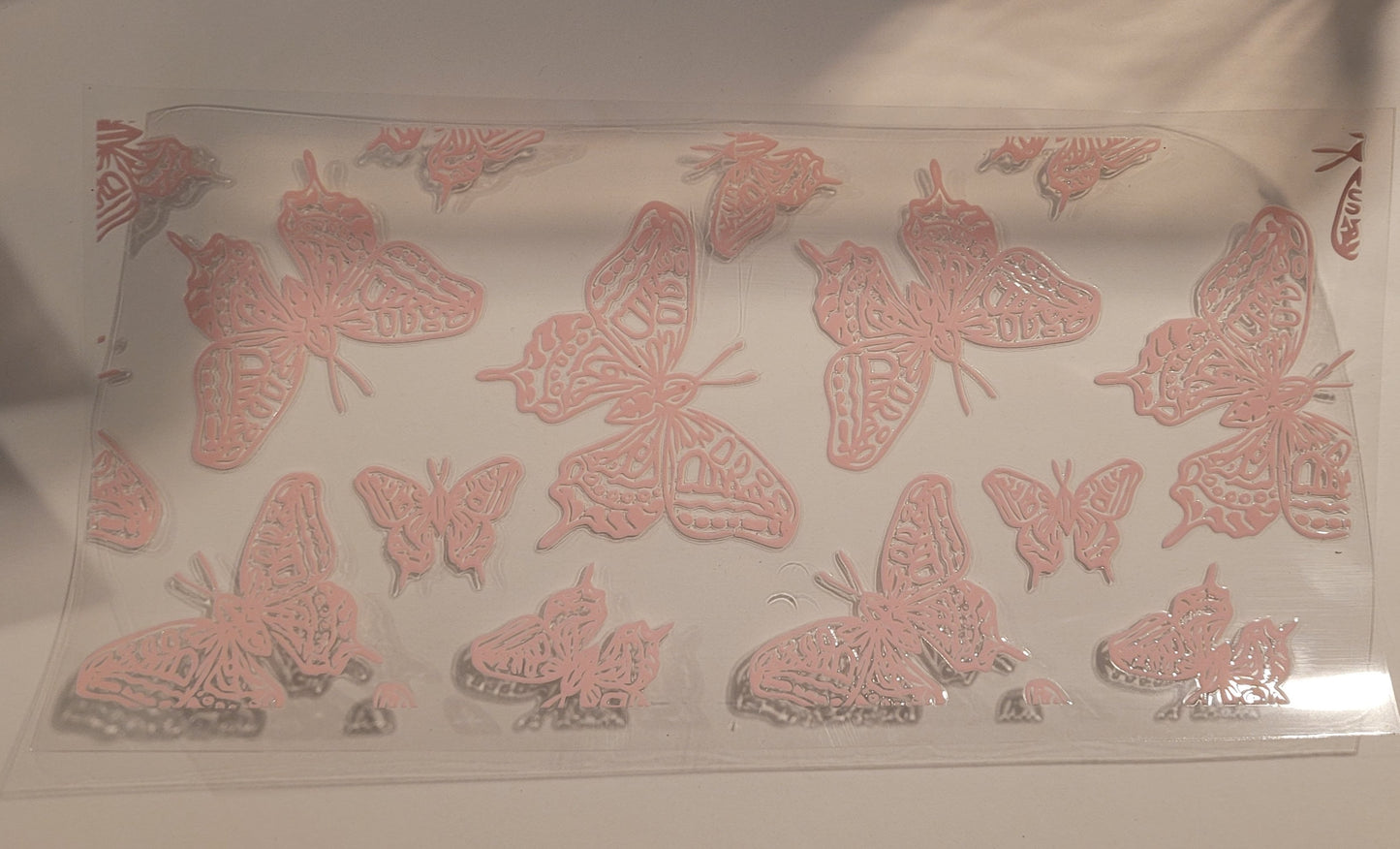 Pink butterflies cup wrap decal