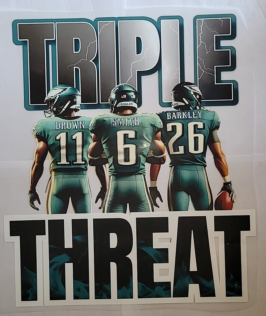 Philadelphia eagles TRIPLE THREAT shirt transfer