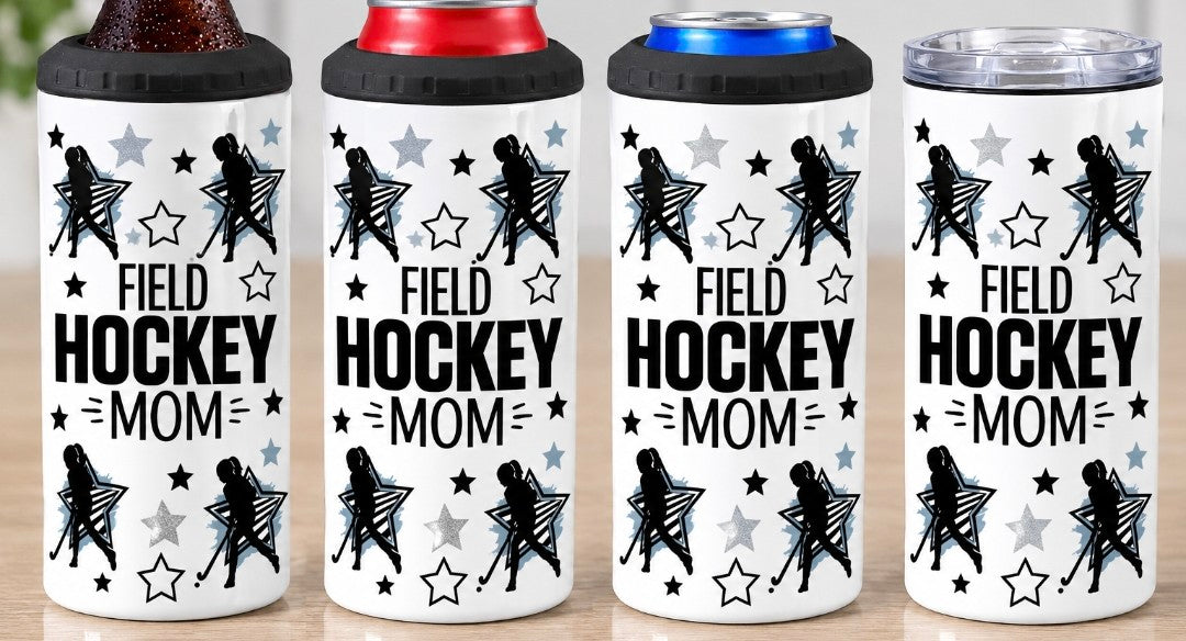 Field hockey mom with stars cup wrap decal