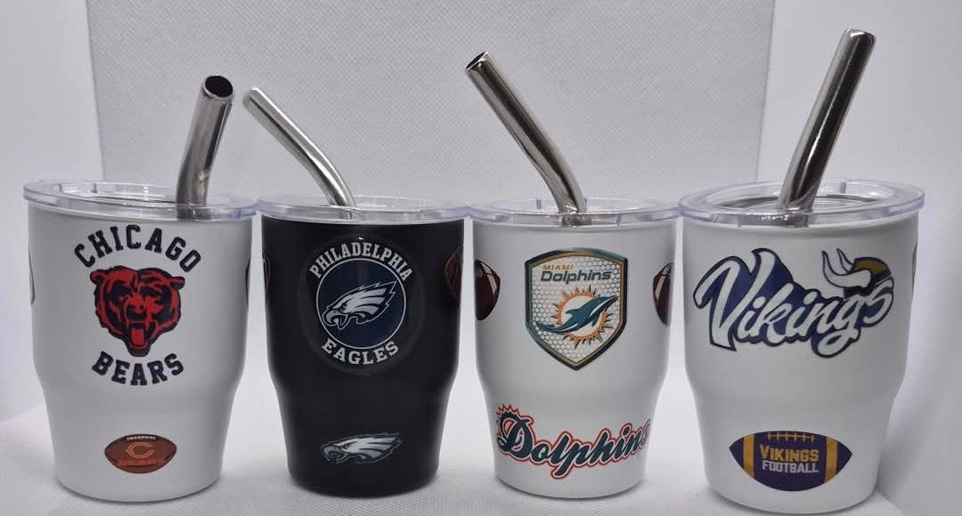 3 oz Personalized Insulated Shot Glasses with Lid & Straw