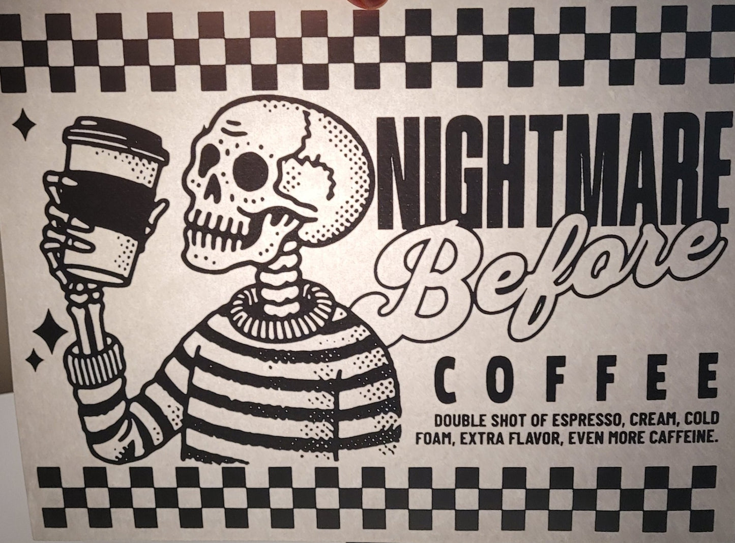 Nightmare before coffee shirt transfer