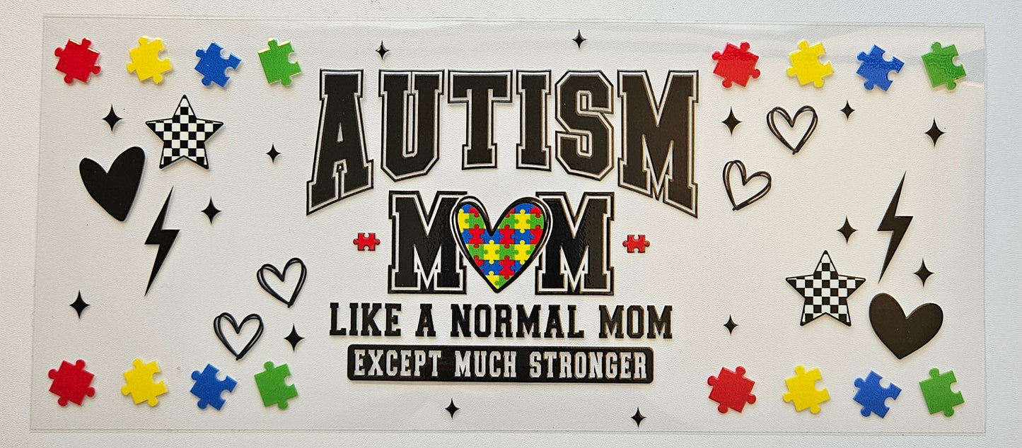 Autism mom cup wrap decal