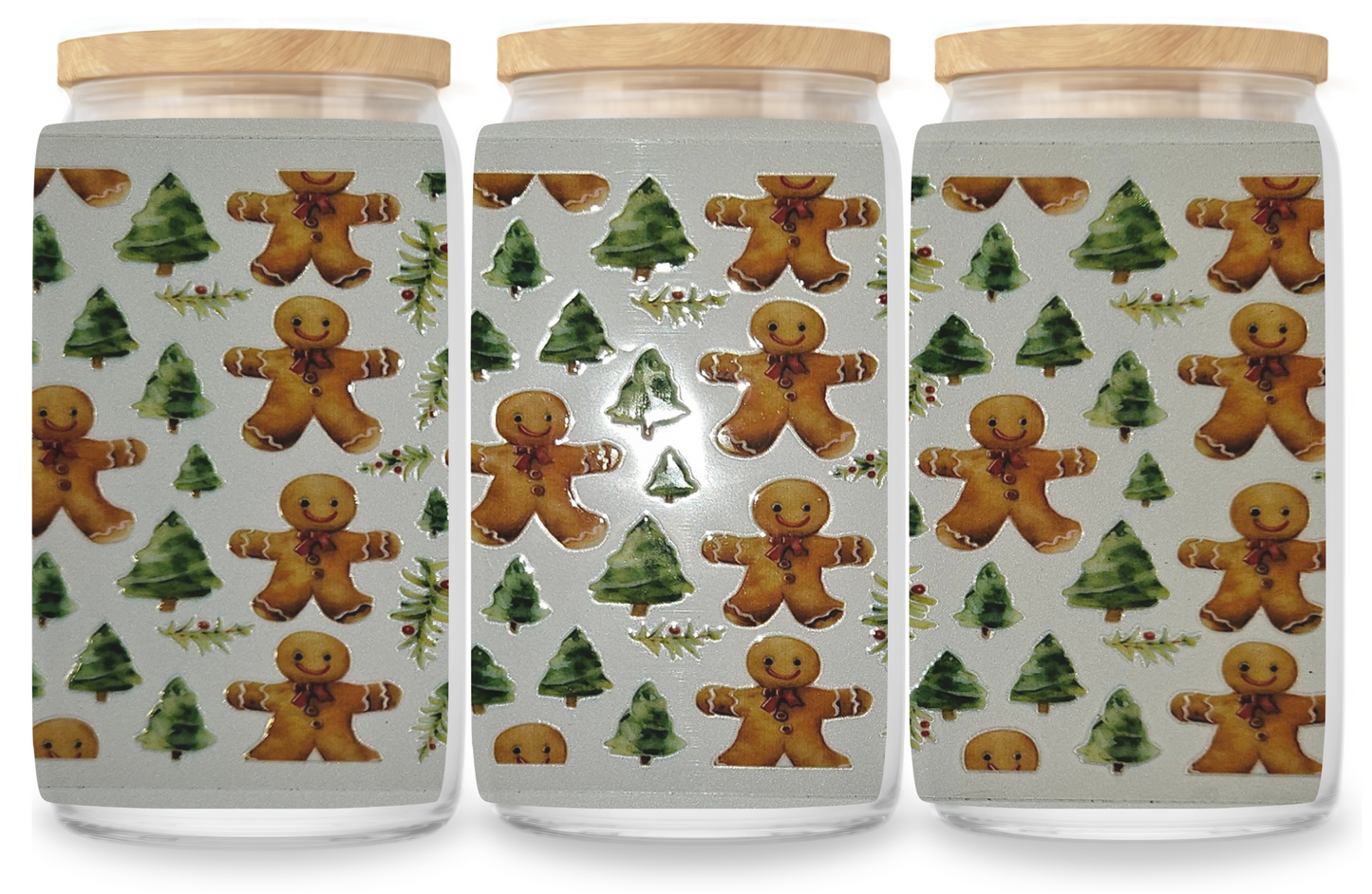 Gingerbread and trees cup wrap decal