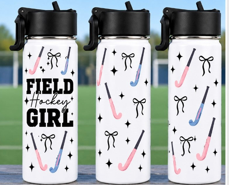 Pink & Blue Field Hockey Girl cup wrap decal