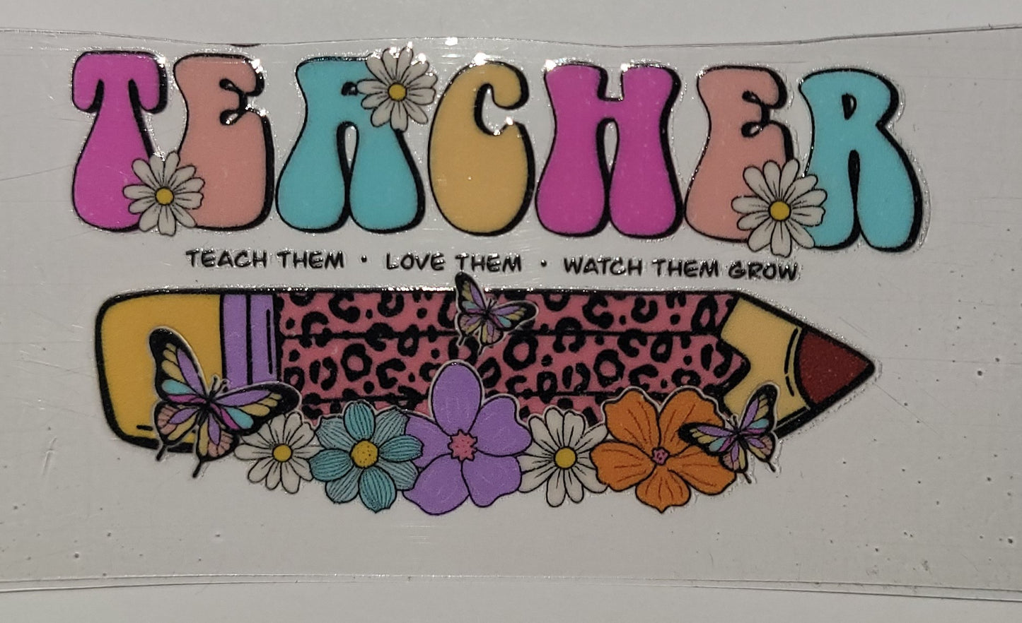 Teacher flower cup decal