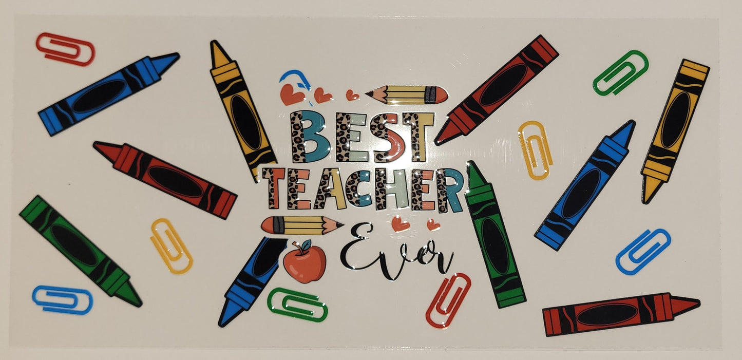 Best teacher crayons cup wrap decal