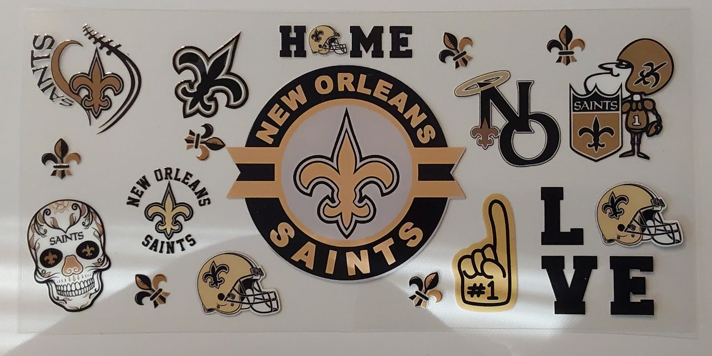 New Orleans Saints cup wrap decal