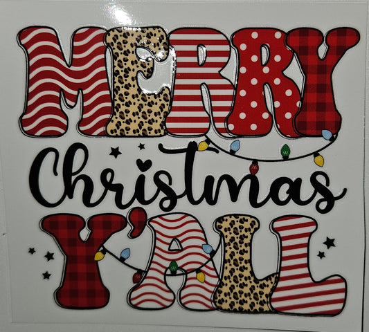 Merry Christmas yall cup decal