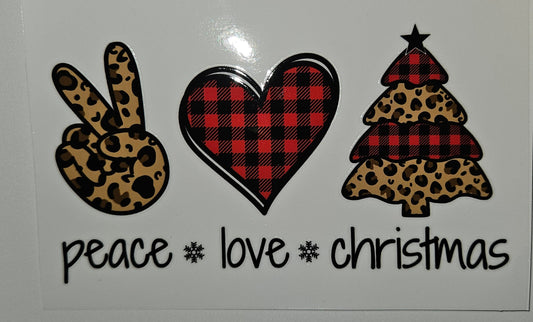 Peace Love Christmas cup decal