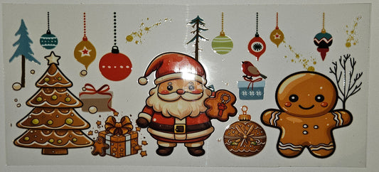 Gingerbread with Santa cup wrap decal