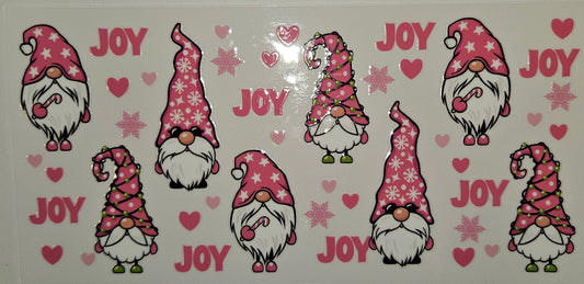 Pink gnome cup wrap decal