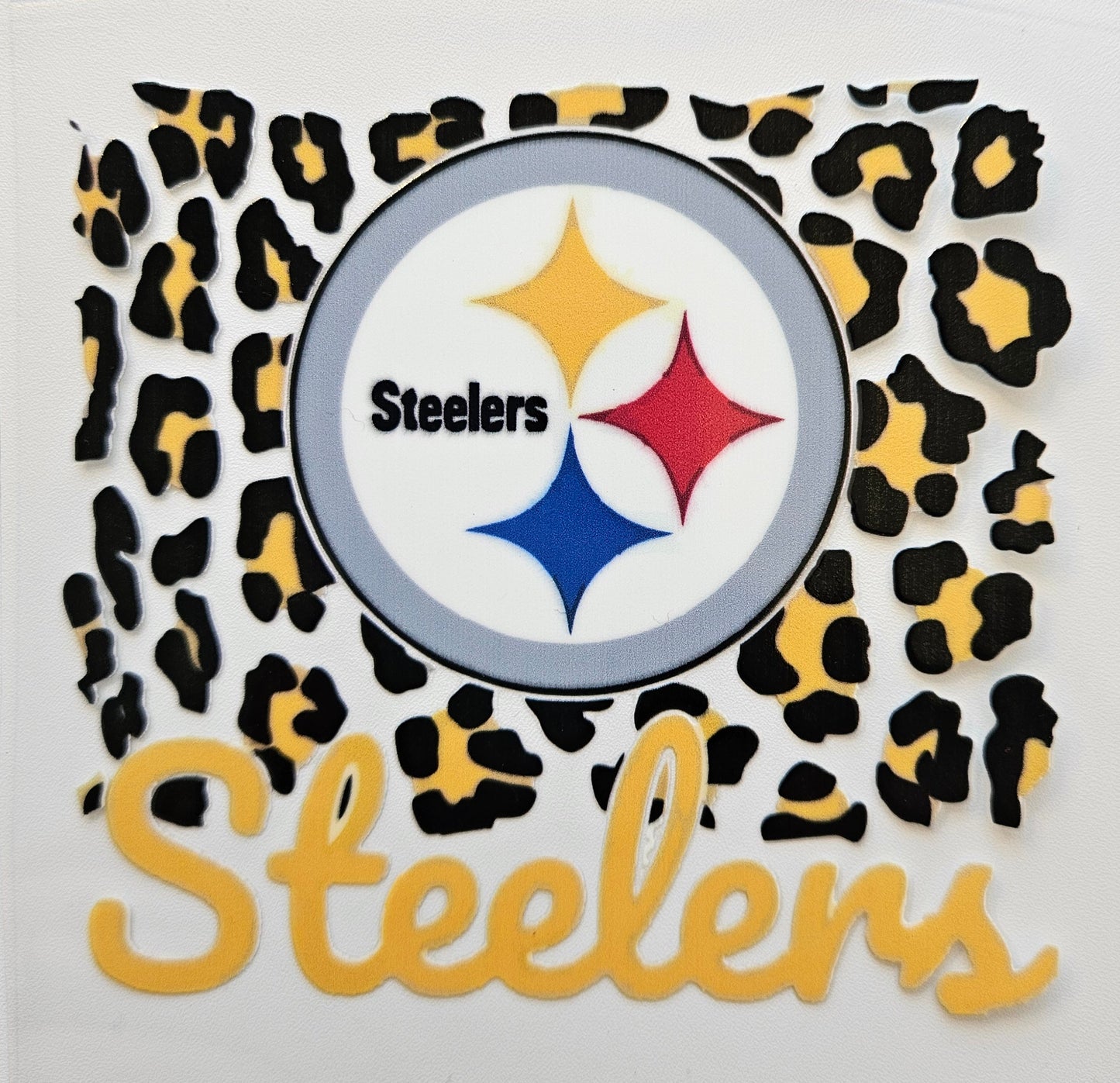 Steelers cheetah print cup decal