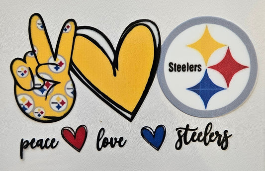 Peace Love Steelers cup decal