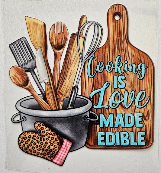 Cooking is Love made edible cup decal