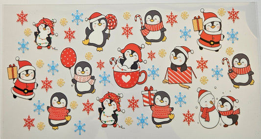 Christmas penguin cup wrap decal