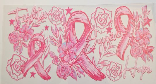Breast cancer awareness cup wrap decal