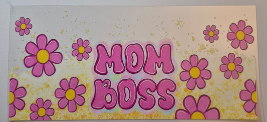 Mom Boss Flower cup wrap decal