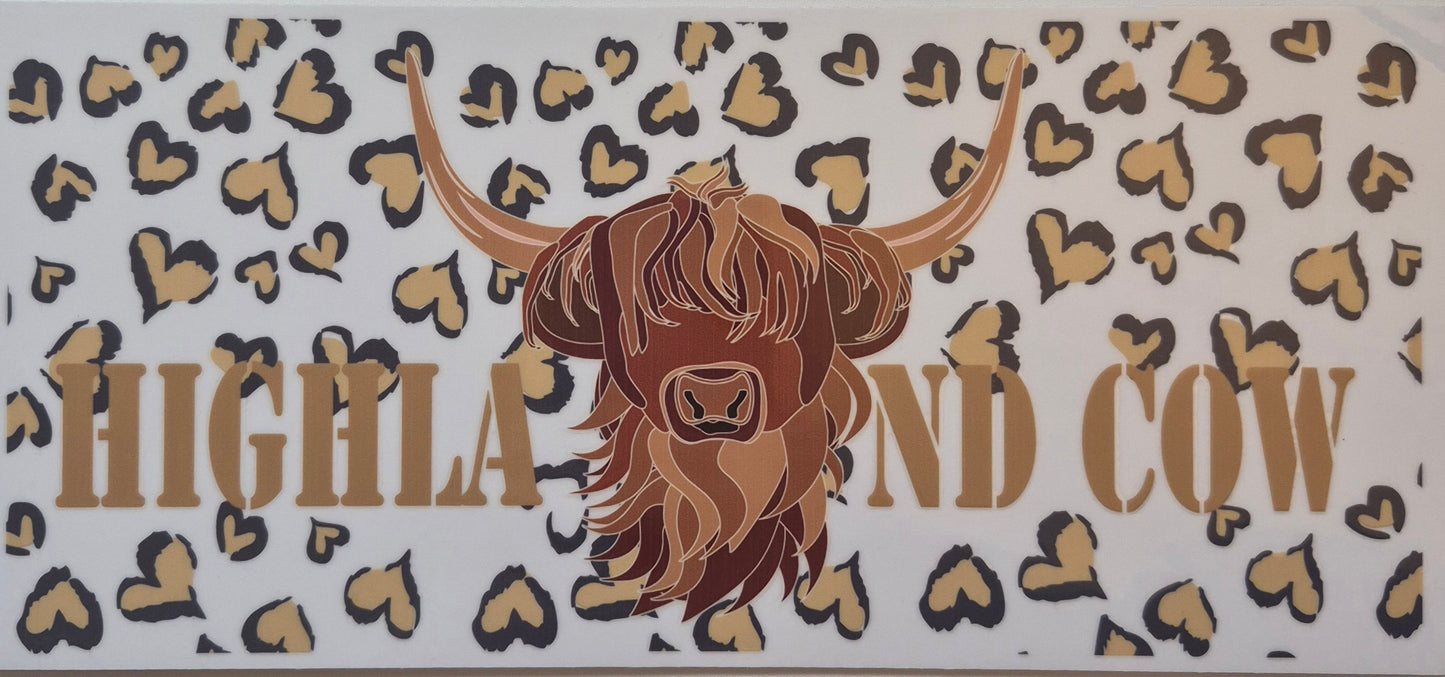 Highland Cow cup wrap decal