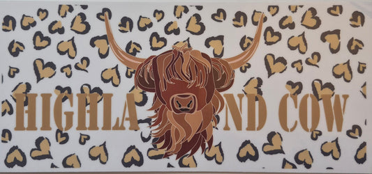 Highland Cow cup wrap decal