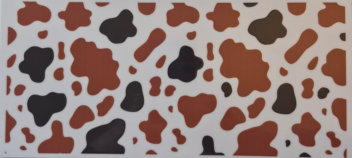 Black and brown cow print cup wrap decal