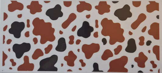 Black and brown cow print cup wrap decal