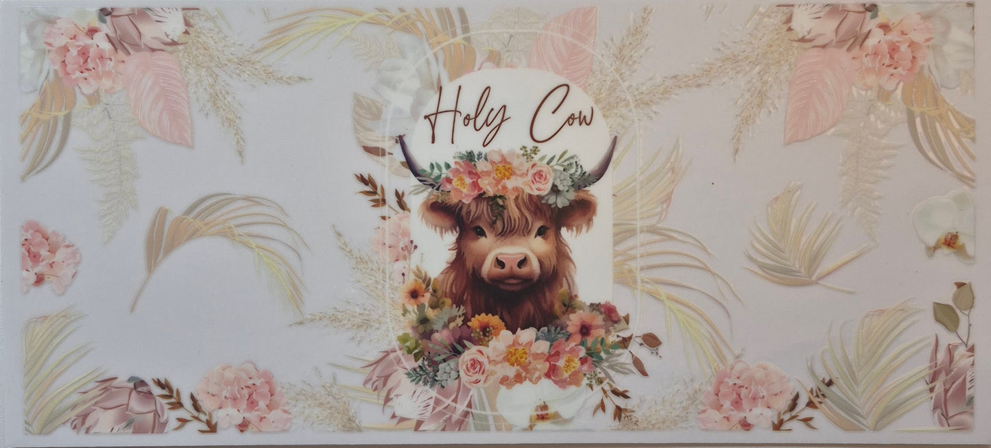 Holy cow cup wrap decal