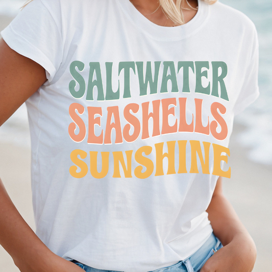 Saltwater Seashells Sunshine shirt transfer