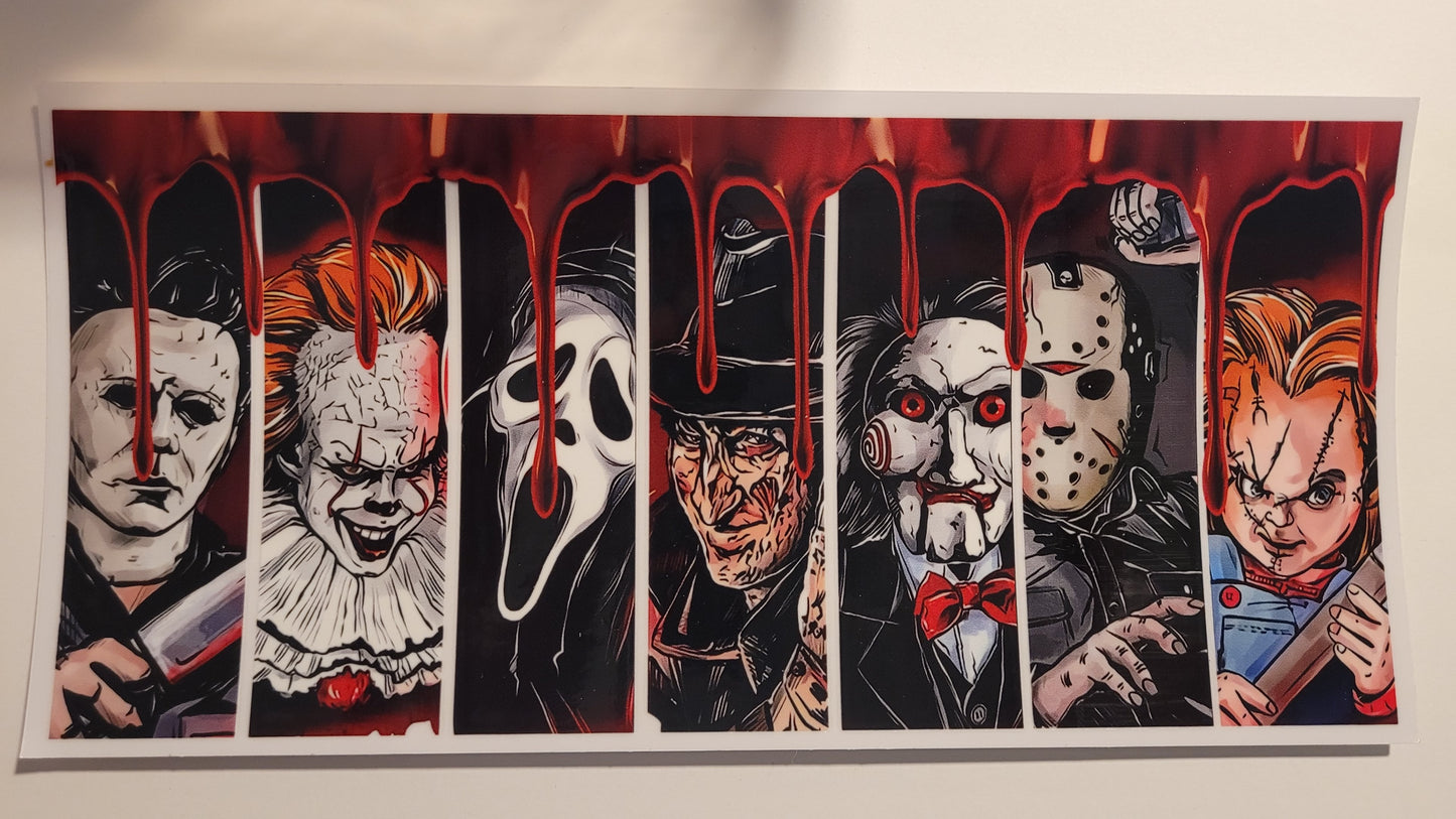 Blood Drip with all the Villains cup wrap decal