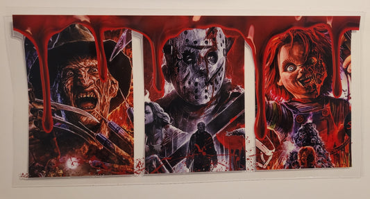 Blood drip with 3 villains cup wrap decal