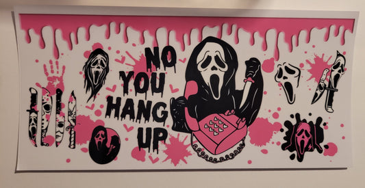 Pink Scream Blood Drip cup wrap decal