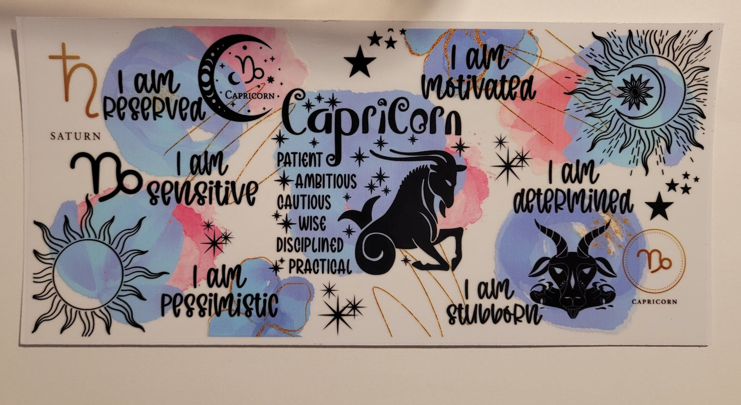 Capricorn cup wrap decal