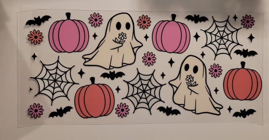 Kids pumpkin and ghost cup wrap decal