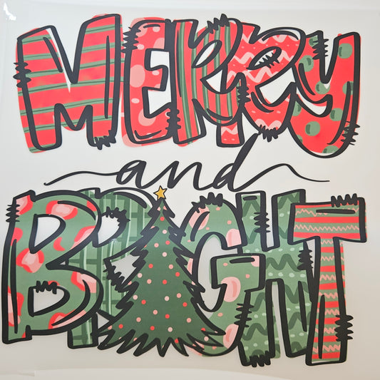MERRY AND BRIGHT DTF SHIRT TRANSFER