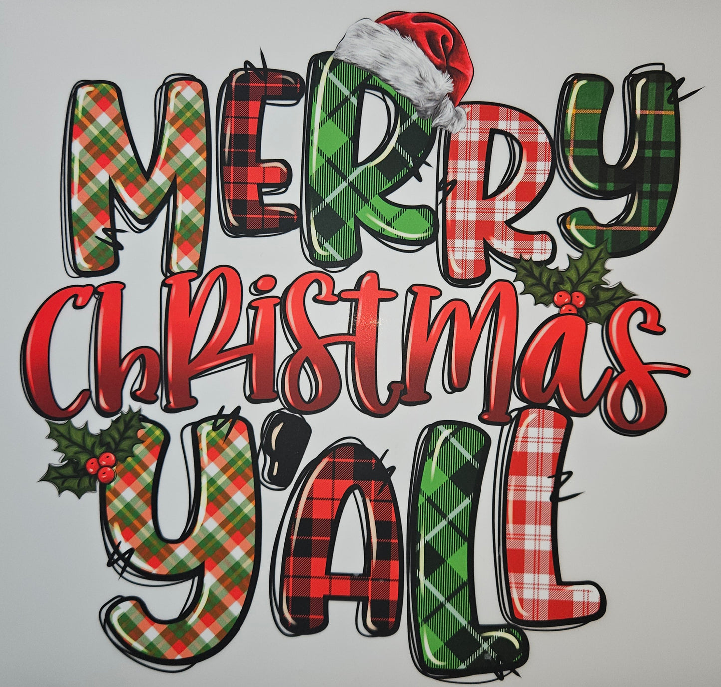 MERRY CHRISTMAS YALL DTF SHIRT TRANSFER