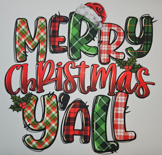 MERRY CHRISTMAS YALL DTF SHIRT TRANSFER