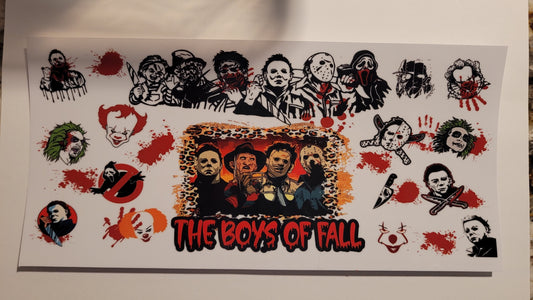 The Boys of Fall Halloween cup wrap decal
