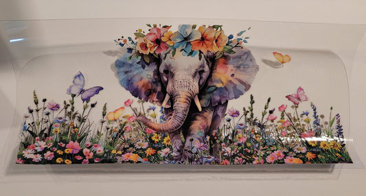 Baby elephant with  flowers cup wrap decal