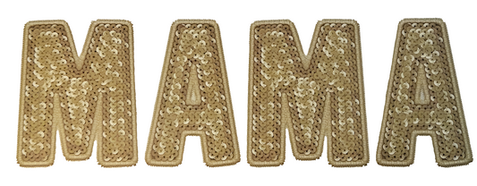 Gold sequin MAMA shirt transfer