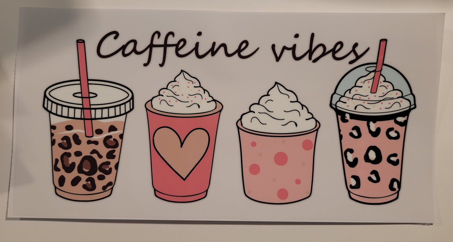 Caffeine Vibes cup wrap decal